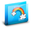 Folder Rainbow Blue Icon 64x64 png